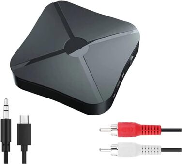 Передавач аудіо Retoo 2-в-1 Bluetooth адаптер з кабелями Aux 3.5mm та RCA, передавач/приймач, бездротовий, для авто, TV, стерео, HiFi, колонки, навушники, низька затримка