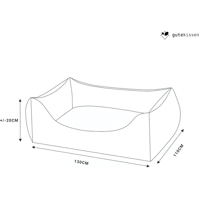 Gutekissen® Лежанка для собак, подушка для собак, лежанка для собак - міцна, висока якість NEO (3XL - 130x110, сірий)