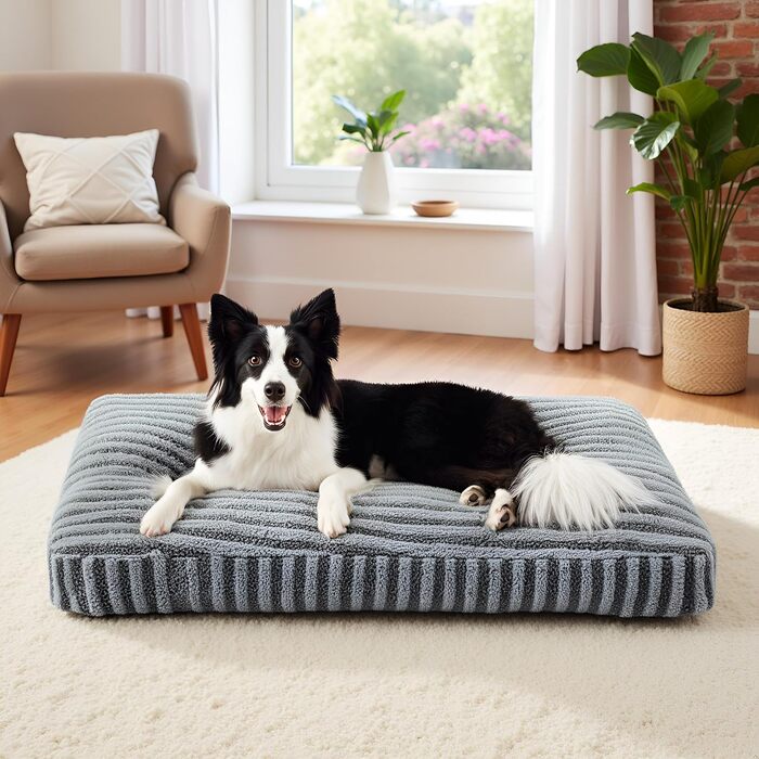 Крісло-ліжко для собак середніх порід, м'яке, знімне, антиковзаюче, 74x53x8 см, сіре