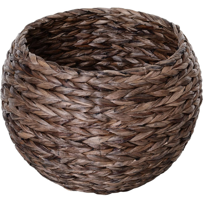 PawHut Rattan Cat Basket Cat Cave Cat House Cat Bed with Cushion Pet Bed Water Hyacinth 42 x 33 x 52 cm (50L x 42W x 60H cm, Coffee)