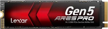 Lexar ARES PRO 1TB Gen5 NVMe M.2 SSD: PCIe 5.0, 14000 МБ/с для ПК, ноутбуків, PS5