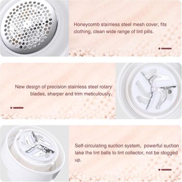 Електричний видалення ворсу для одягу, постільної білизни та меблів. Змінні леза. Білий колір