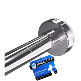 Штанга для душу без свердління 90-160 см, срібна, Ø 25 мм, телескопічна – для ванни, душу та перегородки, 1 шт.