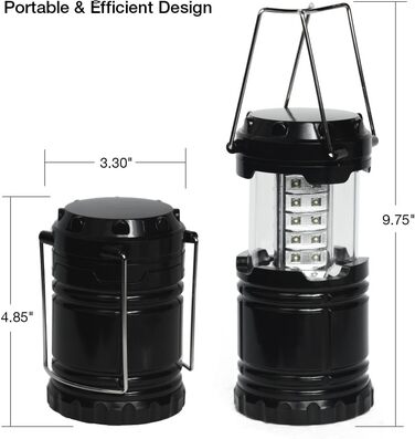 Party-Saving 4-Pack Portable Bright Camping Light with Folding Design and 30 LED Lights, APL1424