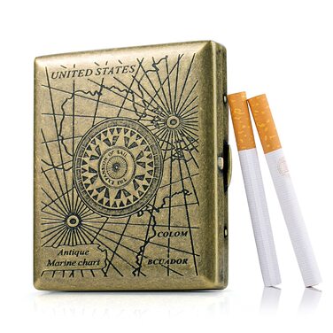 Металеве тютюноприладдя для 20 сигарет: стильний футляр для сигарет для чоловіків та жінок, подарунок