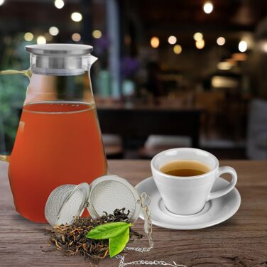 Скляний графин Smiths Mason Jars 1.8 л з інфузором і двосторонньою кришкою — універсальний графин для води, чаю та напоїв, стильний дизайн, підходить для гарячих і холодних напоїв