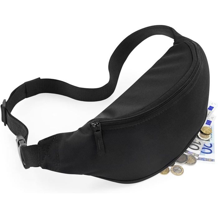 Чоловіча поясна сумка BagBase BG042 чорного кольору, універсального розміру