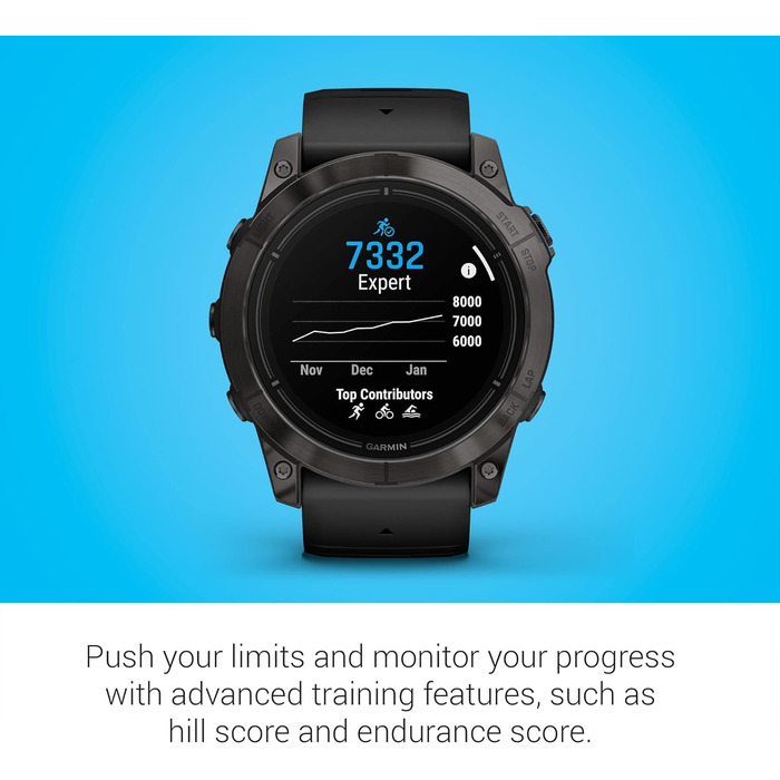 Розумний годинник Garmin epix Pro (Gen 2) Sapphire Edition 51 мм, чорний, з титановим браслетом та інтегрованою ліхтариком