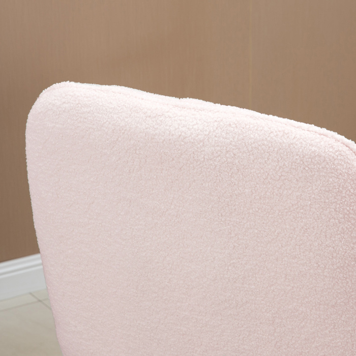 HOMCOM Rocking Chair Upholstered Recliner with Sherpa Fleece in Pink, up to 150 kg, Comfortable Rocking Chair, 63x95x97cm