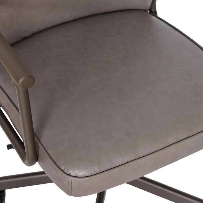 Офісне крісло Duhome з регулюванням висоти, поворот на 360°, матеріал PVC, для офісу, вітальні, спальні (сірий)