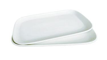 Набір з 2 сервірувальних тарілок Provance 25x14,5 см, кераміка, білий колір - для закусок, десертів, суші, салатів