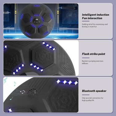 Музична бокс-машина: Smart Bluetooth бокс з рукавичками, настінний монтаж, 9 режимів швидкості та режим підрахунку для дорослих та дітей (Оранжева)