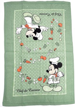 Disney Dish Towels 2 Piece Set Kitchen Cloths (Mickey Mouse Green)