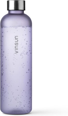 VINSUN Water Bottle 650ml, 1000ml, 1500ml - Leak-proof, Carbonated Beverage Safe, BPA-free, Tritan - Lightweight Water Bottle for Sports, Outdoors, School, Cycling, Office (650 ml, Purple)