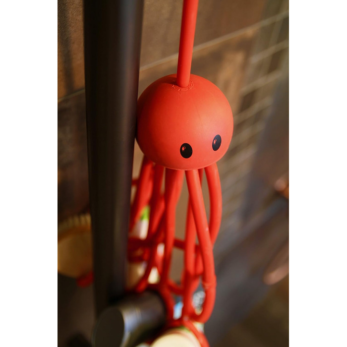 Тримач для шампуню та гелю Formverket Octopus, без свердління, латексний оранжевий органайзер-октопус з 9 регульованими петлями для ванної