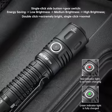 Тактичний ліхтарик Wurkkos TD04 3000LM, світлодіодний, USB-зарядка, надяскравий, 8 режимів, водонепроникний IP68, для кемпінгу та EDC
