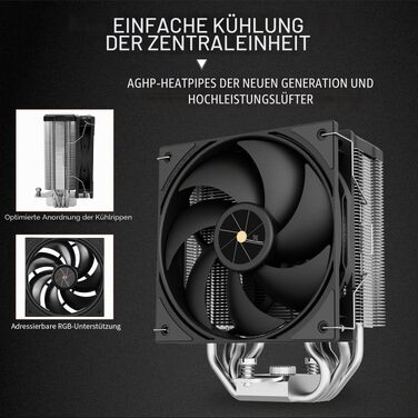 Кулер для процесора Thermalright Assassin X 120R Digital Black, 120мм PWM вентилятор, цифровий дисплей, сумісність з AM4/AM5, Intel LGA1700/1851/1200/115X