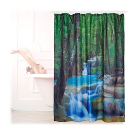 Relaxdays Shower Curtain Waterfall 200x180 cm