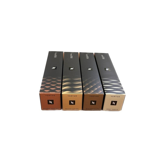 Капсули Nespresso Vertuo Barista Creations - Золотий Карамель, Солодке Ванільне, Багатий Шоколад, Обсмажений Лісовий Горіх, 40 шт.