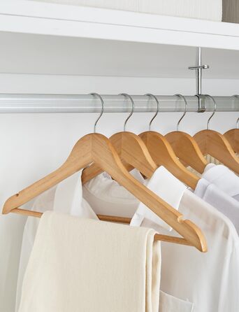 Дерев'яні вішалки StorageWorks, 20 шт., натуральне дерево, для пальт, сорочок, піджаків, штанів, костюмів