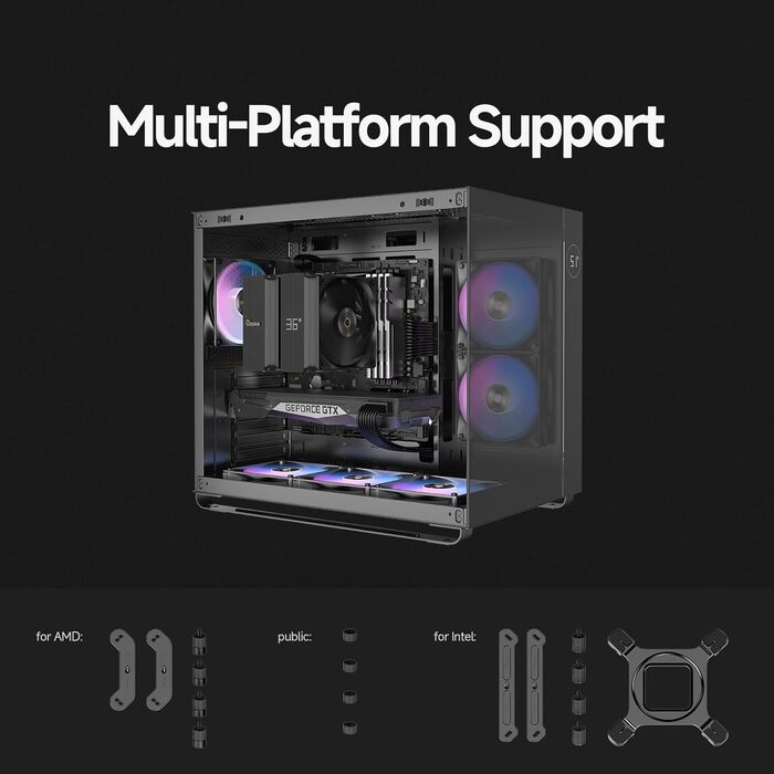 Ocypus Iota A62 BK: Кулер для CPU з цифровим дисплеєм, 6 теплових трубок, 2 вентилятори 120mm, підтримка AMD AM4/AM5, Intel LGA 115X/1200/1700/1851