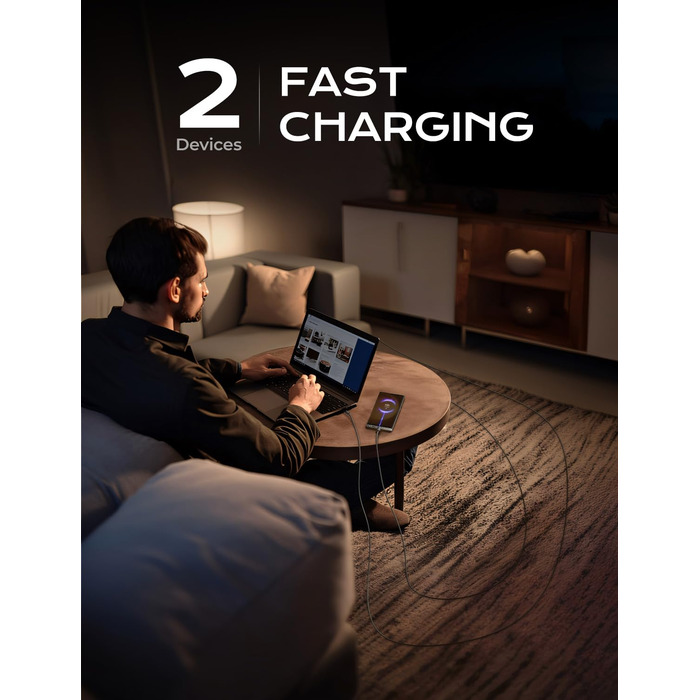 Кабель USB-C на USB-C Lisen 240W, 2 шт., 2 метри, для Samsung Galaxy S24 Ultra, MacBook Pro/Air, Galaxy S25/S23, iPhone 17/16/15 Pro, iPad Pro/Air (3м+3м, Midnight)