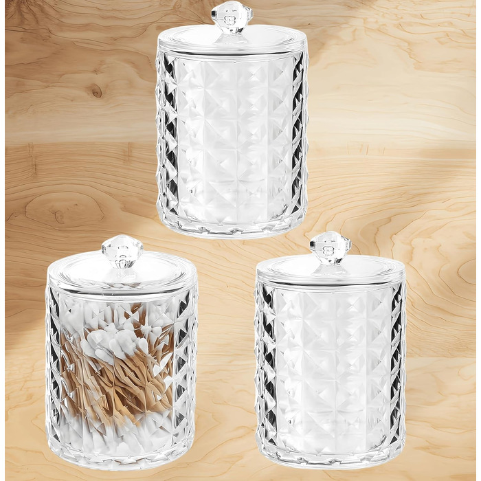 Організатор для ватних дисків та паличок: тримач для косметичного столика, ванної кімнати, спальні (чорний)