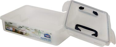 LocknLock PP CLASSIC Storage Box with Lid and Handles | 361 x 274 x 212 mm | 100% Airtight | Semi-Transparent Storage Container | Storage Container with Lid for Household Items (10 L)