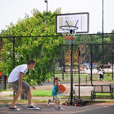 Yaheetech Adjustable Basketball Stand with Wheels - Outdoor Basketball Hoop System