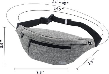 Чоловіча/Жіноча поясна сумка-рюкзак для спорту та відпочинку (водонепроникна, сіра)