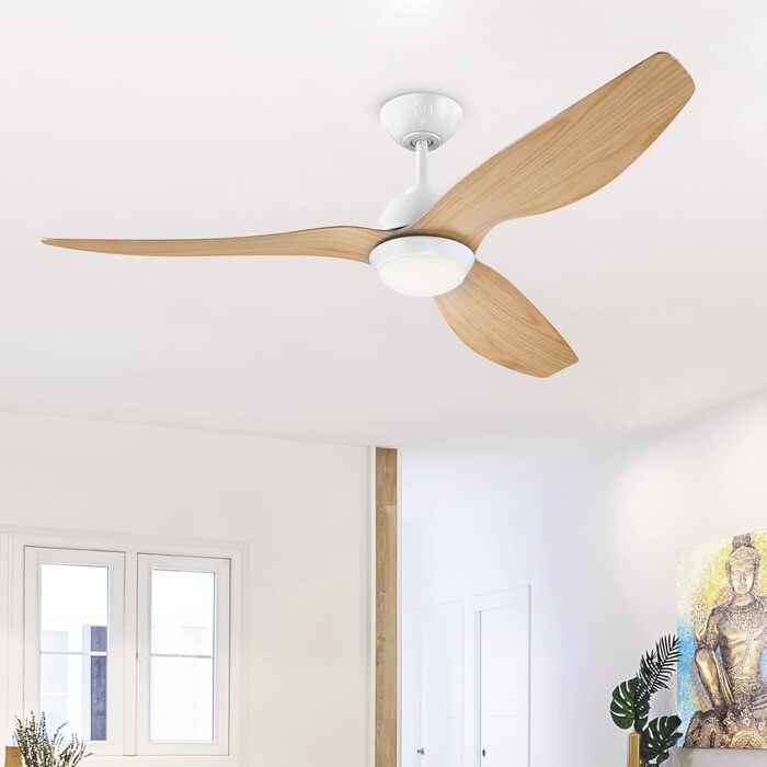Стельовий вентилятор Westinghouse Magnolia 132 см з LED освітленням та пультом ДК, білий матовий, DC-мотор