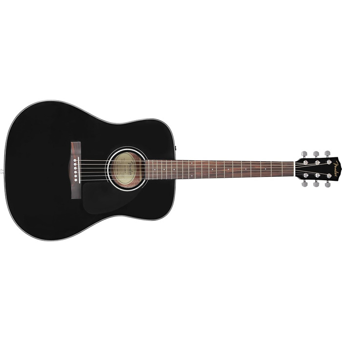 Акустична гітара Fender CD-60 Dreadnought V3 DS, чорний колір, палісандровий гриф, для правшів, з безкоштовними онлайн-уроками Fender Play