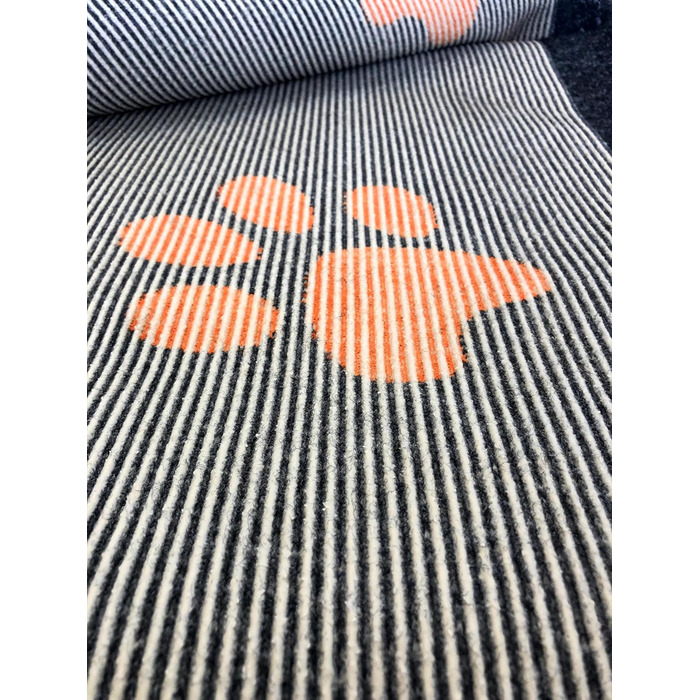 Килимок для собак Elropet Vetbed: преміум якість, 22 мм, для малих та великих собак. Товщина 22 мм. Розміри: S (80x50 см), колір: темно-сірий + помаранчева лапка