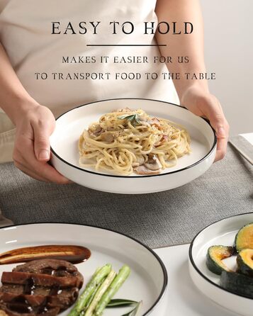 Набір посуду Sweejar Home з кераміки на 4 особи (12 предметів): тарілки та миски з порцеляни, богемський стиль, набір для обіду, безпечний у мийці та мікрохвильовці