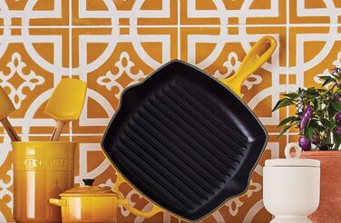 Чавунна гриль-сковорода Le Creuset Signature, квадратна, 26 см, для всіх типів плит, індукція, колір Nectar, 2,86 кг