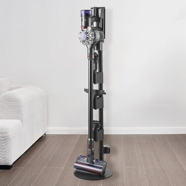 Підставка для пилососа VEVOR 126 см, сумісна з Dyson G5 V15 V12 V11 V10 V8 V7 V6, з аксесуарами, 6 гачків, антиковзаючі ніжки, срібна