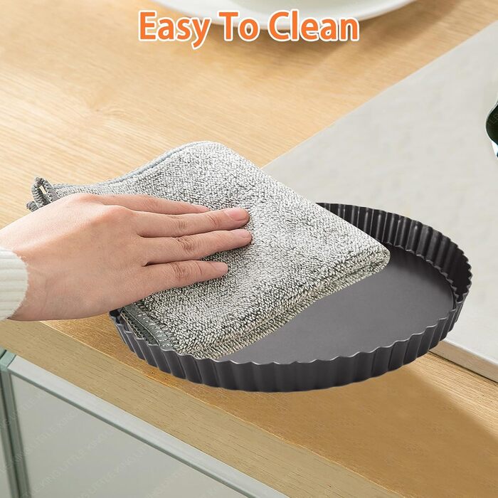 Форми для тартів з підйомним дном, 3 шт. (22/26/30 см), антипригарне покриття, з нержавіючої сталі, для випікання тартів, кιςів та пирогів