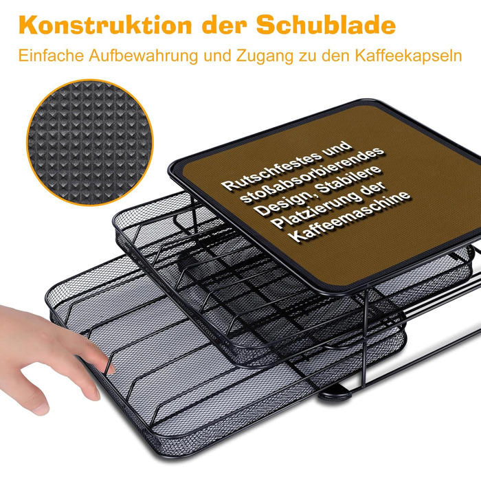 2-Tier Dolce Gusto Capsule Organizer - Holds 72 Capsules - Non-Slip Coffee Capsule Holder & Dispenser