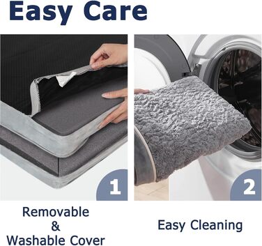 Ортопедичне ліжко для собак середніх порід WESTERN HOME - кошик для собак, водовідштовхувальне, 91x68x16 см, сірий колір