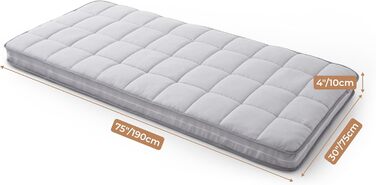 Кемпінговий матрац Jamdok з піни Memory Foam, складаний футон, знімний бавовняний чохол, праний у машині, гостьовий матрац для сну та підлоги, сірий, 190x75 см