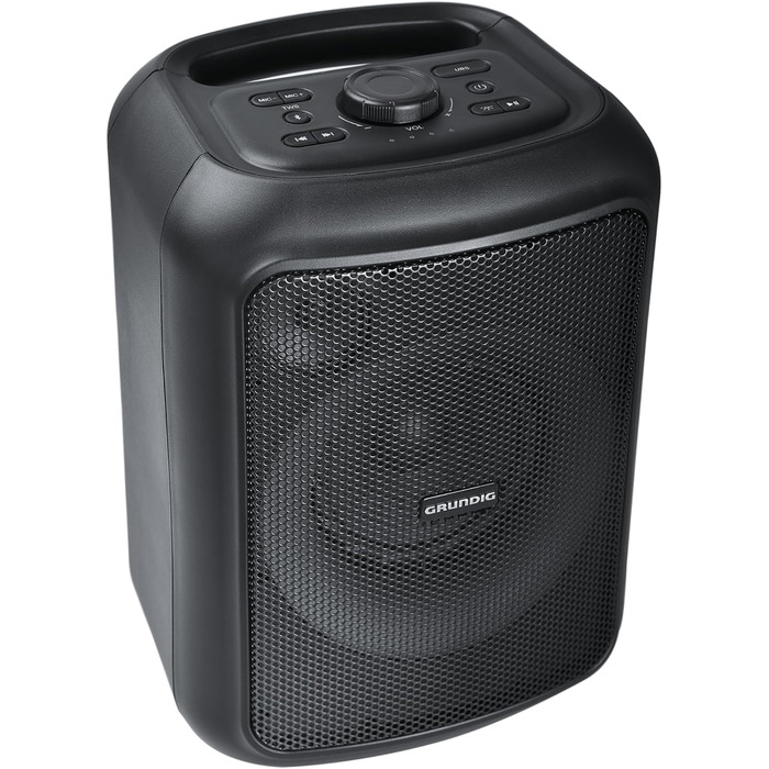 Портативна Bluetooth колонка Grundig GBT Black з басами, 20 Вт RMS, Powerbank, водонепроникна, до 20 метрів, 20 годин роботи, PartyHit 90 Вт