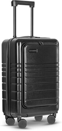 Валіза ETERNITIVE з ABS пластику, Rollkoffer, Reisetrolley, легка з подвійними колесами 360°, валізна коробка з TSA-замком, ручна поклажа (S), чорна