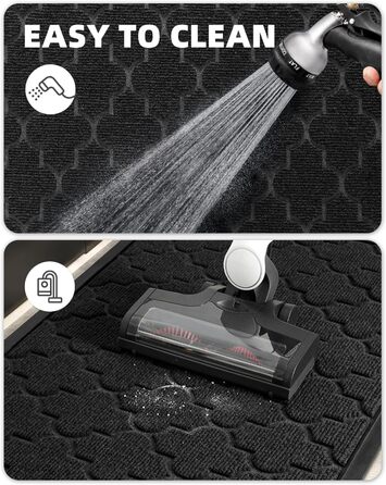 Килимок для дому та вулиці, чорний, 44x76 см - антиковзаюче покриття для входу, порогу, тераси