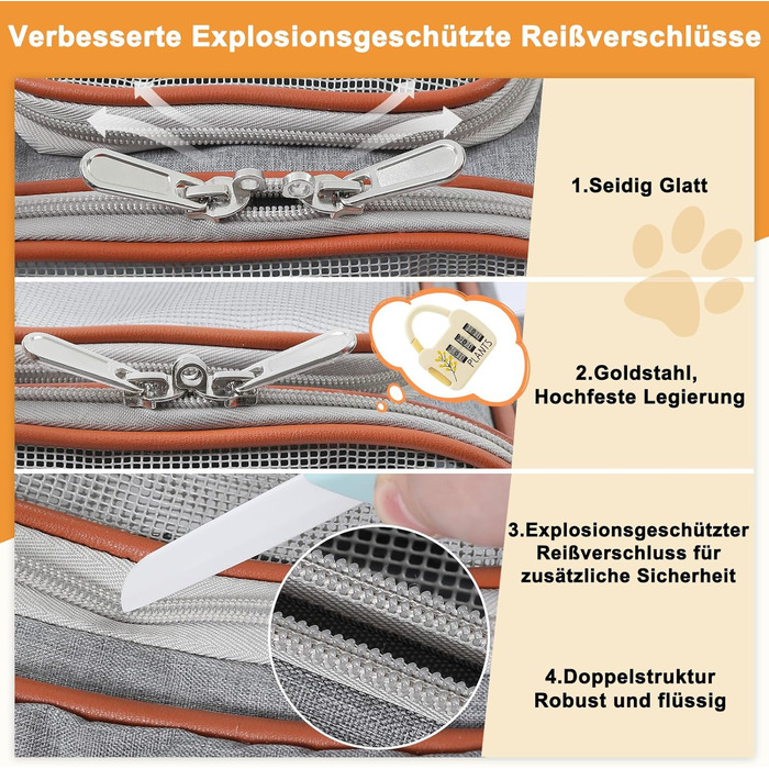 Транспортна сумка для котів та собак до 7 кг Demigreat, дихаюча переноска для середніх та маленьких котів та собак, сіра, 42x22x25 см