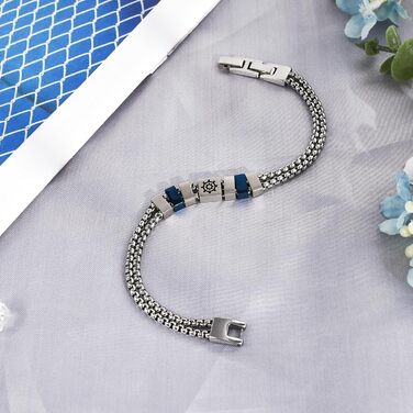 Браслет чоловічий FANCIBAND з нержавіючої сталі 316L з гравіюванням (Якір/Рудь/Дерево життя) - подарунок для чоловіка/татуся