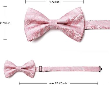 Метелик HISDERN для чоловіків з кишеньковим хустинкою, однотонний, регульований, для смокінгу, весілля, вечірки (E Altrosa 1)