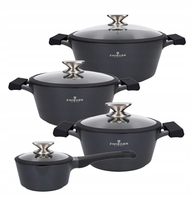 Набір алюмінієвих каструль Zwieger Black Stone, 14 предметів