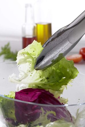 Кухонні щипці Rösle Gourmet 30 см, нержавіюча сталь 18/10, з патентованою системою фіксації, для грилю, готування та сервірування, сріблясті, підходять для посудомийної машини