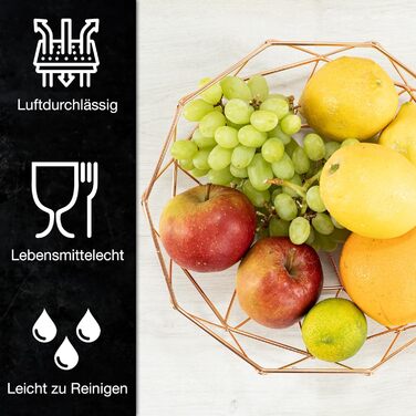 Таця Moritz & Moritz Obstschale Roségold, 27,5 см - фруктова таця з рожевого металу, кошик для подарунків, фруктів, овочів та хліба