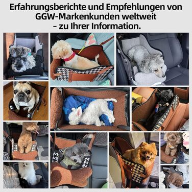 Автокрісло для собак та котів GGW | Безпечне автокрісло з подвійним кріпленням, водонепроникне, з кишенями, для малих собак та котів | Чорна шкіра